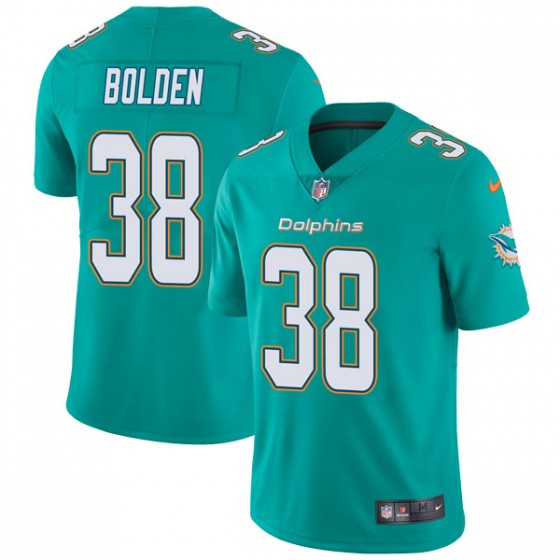 Nike Miami Dolphins 38 Brandon Bolden Aqua Green Team Color Men Stitched NFL Vapor Untouchable Limited Jersey